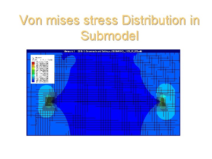Von mises stress Distribution in Submodel Von mises stress Distribution in Submodel