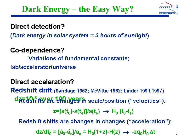 Dark Energy – the Easy Way? Direct detection? (Dark energy in solar system =