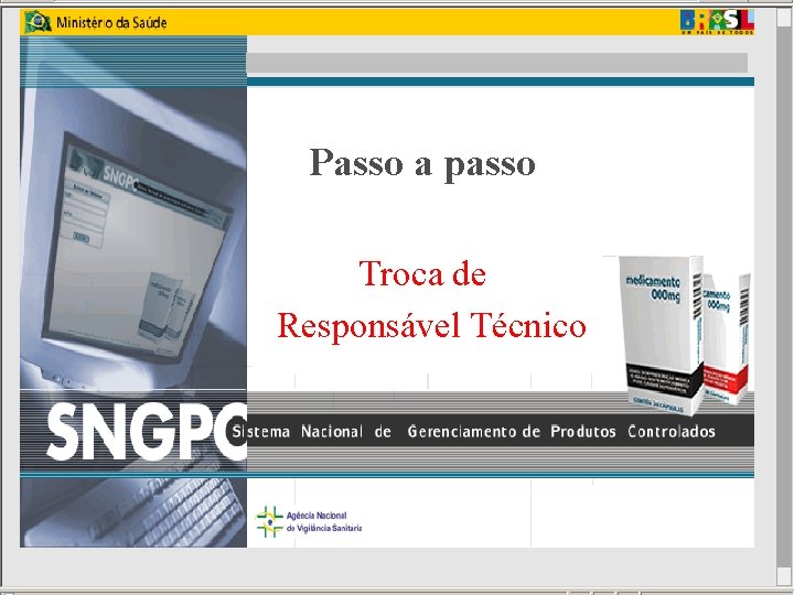 Passo a passo Troca de Responsável Técnico Agência Nacional de Vigilância Sanitária www. anvisa.