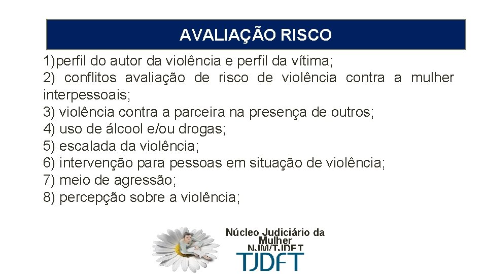 MEDIDA PROTETIVA CÍVEL AVALIAÇÃO RISCO 1)perfil do autor da violência e perfil da vítima;