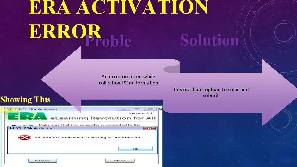 ERA ACTIVATION ERROR Solution Proble m An error occurred while collection PC in formation ERA ACTIVATION ERROR Solution Proble m An error occurred while collection PC in formation