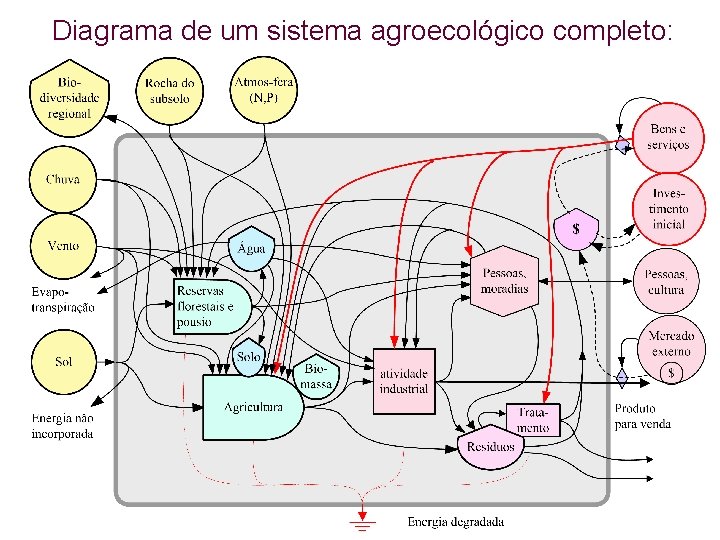 Diagrama de um sistema agroecológico completo: 