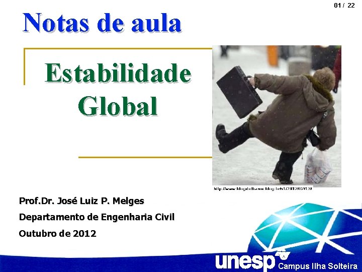 Notas de aula 01 / 22 Estabilidade Global Prof. Dr. José Luiz P. Melges