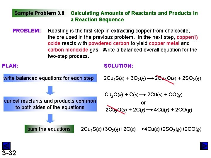 Sample Problem 3. 9 PROBLEM: Calculating Amounts of Reactants and Products in a Reaction