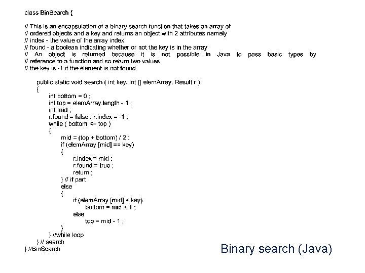 Binary search (Java) Binary search (Java)