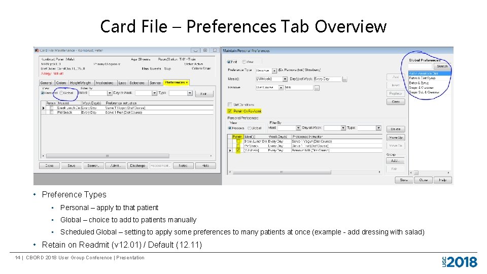 Card File – Preferences Tab Overview • Preference Types • Personal – apply to