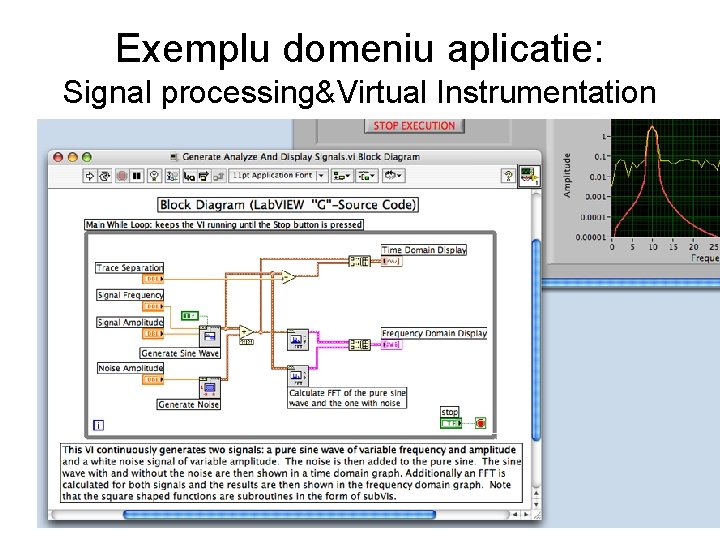 Exemplu domeniu aplicatie: Signal processing&Virtual Instrumentation 