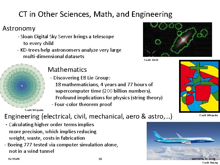 CT in Other Sciences, Math, and Engineering Astronomy - Sloan Digital Sky Server brings