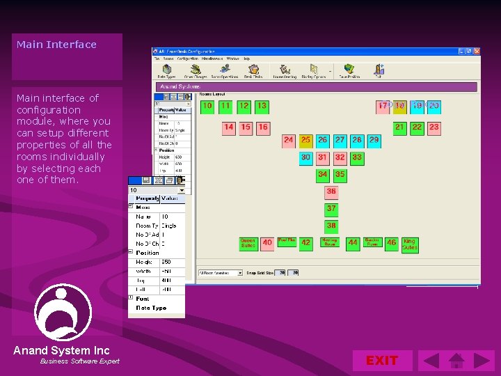 Main Interface Main interface of configuration module, where you can setup different properties of