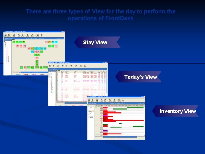 There are three types of View for the day to perform the operations of