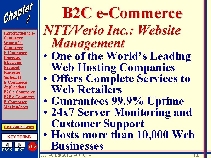 B 2 C e-Commerce Introduction to e. Commerce Scope of e. Commerce E-Commerce Processes