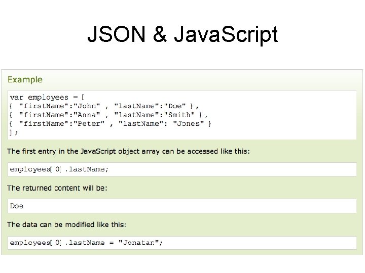 JSON & Java. Script 