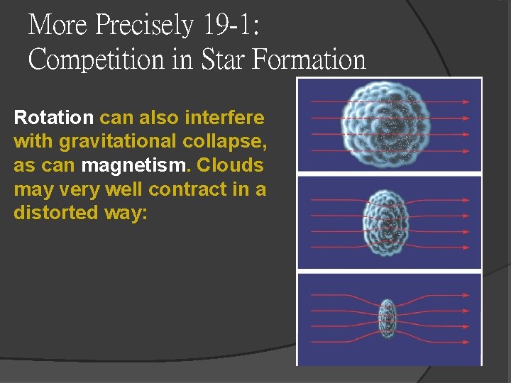 More Precisely 19 -1: Competition in Star Formation Rotation can also interfere with gravitational More Precisely 19 -1: Competition in Star Formation Rotation can also interfere with gravitational