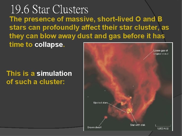19. 6 Star Clusters The presence of massive, short-lived O and B stars can 19. 6 Star Clusters The presence of massive, short-lived O and B stars can