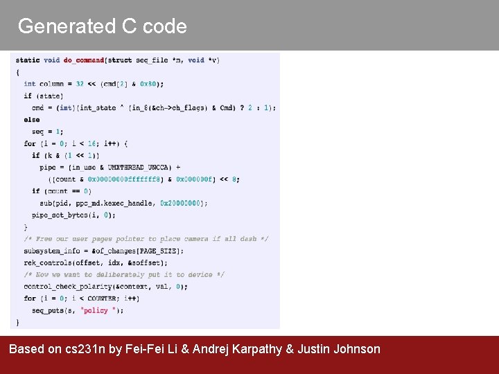 Generated C code Based on cs 231 n by Fei-Fei Li & Andrej Karpathy