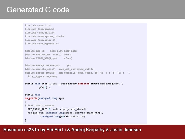 Generated C code Based on cs 231 n by Fei-Fei Li & Andrej Karpathy