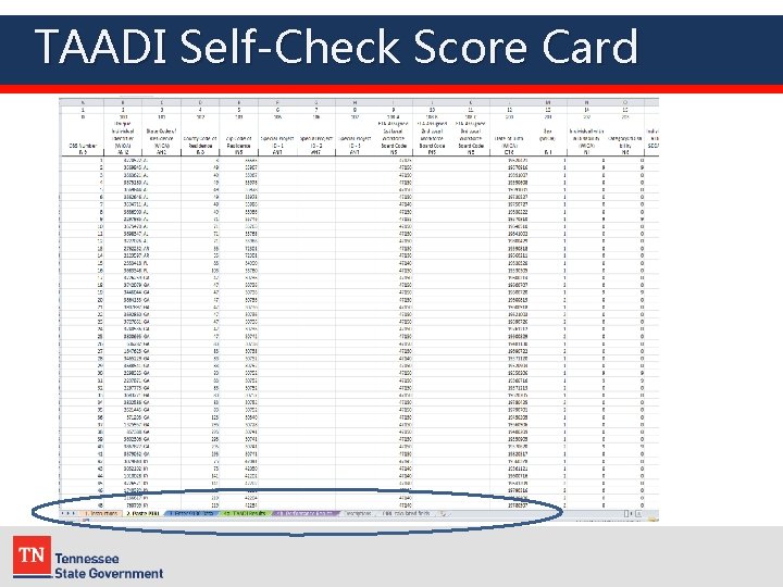 TAADI Self-Check Score Card 