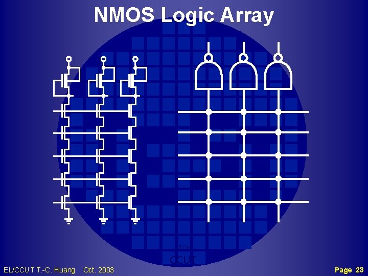 NMOS Logic Array TCH EL/CCUT T. -C. Huang Oct. 2003 CCUT Page 23 