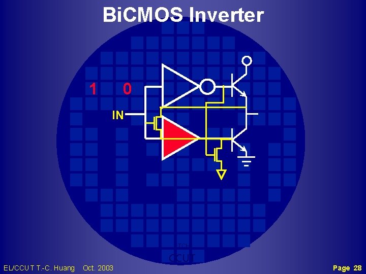 Bi. CMOS Inverter 1 0 IN TCH EL/CCUT T. -C. Huang Oct. 2003 CCUT
