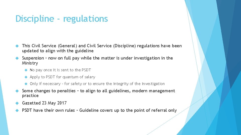 Discipline - regulations This Civil Service (General) and Civil Service (Discipline) regulations have been