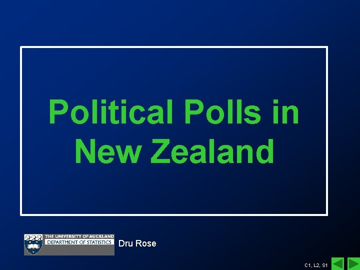 Political Polls in New Zealand Dru Rose C 1, L 2, S 1 