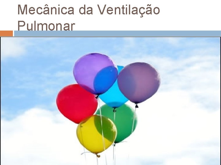 Mecânica da Ventilação Pulmonar Mecânica da Ventilação Pulmonar