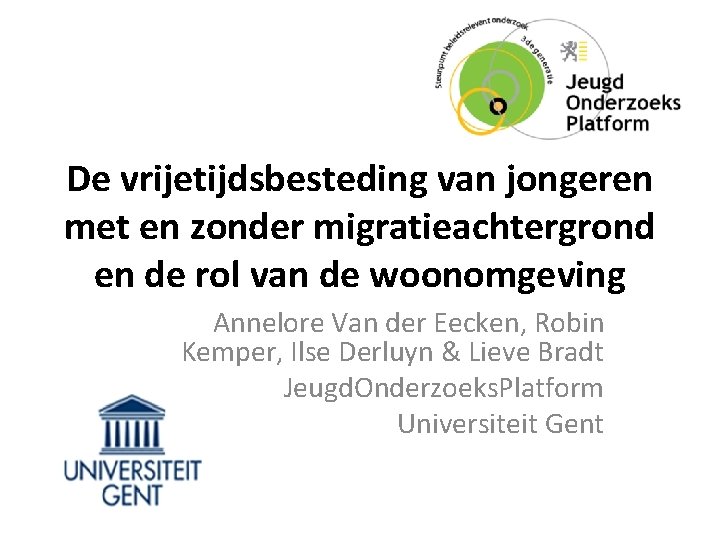 De vrijetijdsbesteding van jongeren met en zonder migratieachtergrond en de rol van de woonomgeving