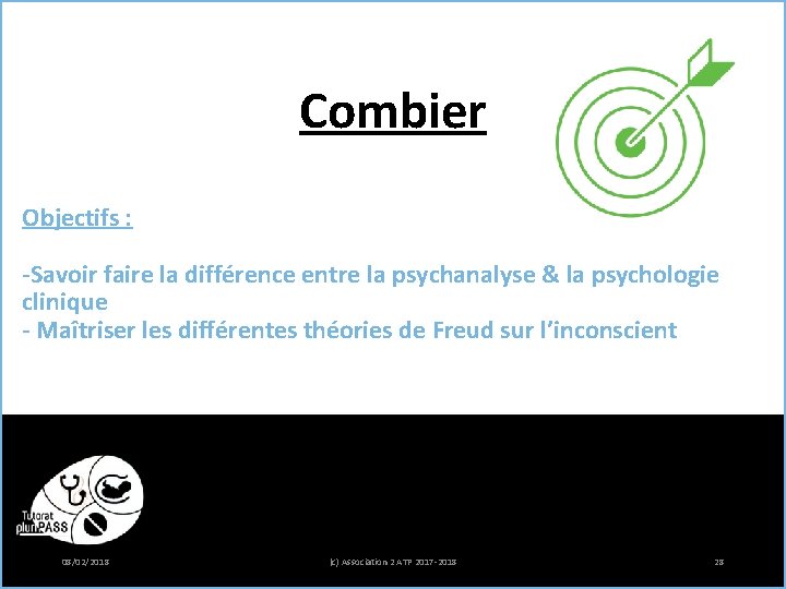 Combier Objectifs : -Savoir faire la différence entre la psychanalyse & la psychologie clinique Combier Objectifs : -Savoir faire la différence entre la psychanalyse & la psychologie clinique