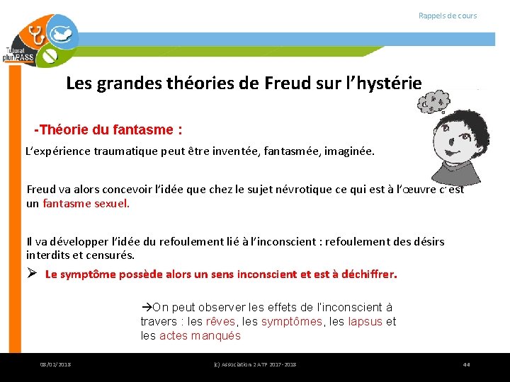 Rappels de cours Les grandes théories de Freud sur l’hystérie -Théorie du fantasme : Rappels de cours Les grandes théories de Freud sur l’hystérie -Théorie du fantasme :
