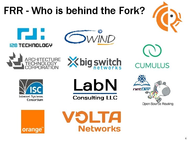 FRR - Who is behind the Fork? 4 FRR - Who is behind the Fork? 4