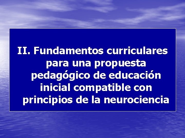 II. Fundamentos curriculares para una propuesta pedagógico de educación inicial compatible con principios de