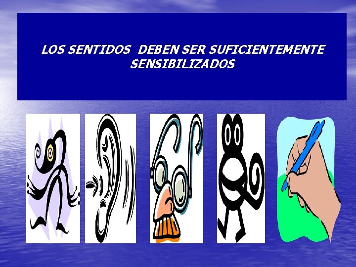 LOS SENTIDOS DEBEN SER SUFICIENTEMENTE SENSIBILIZADOS 