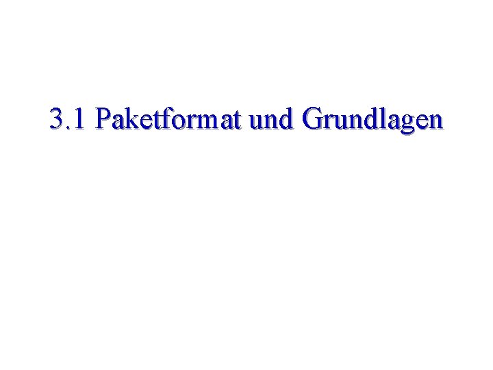 3. 1 Paketformat und Grundlagen 