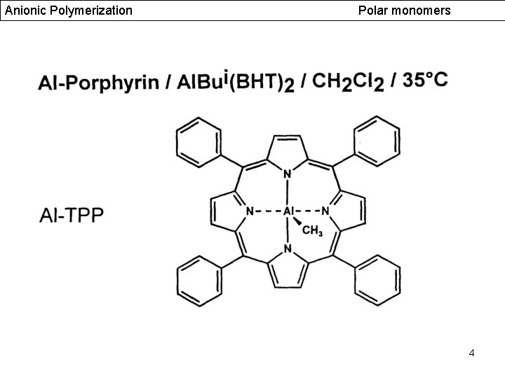 Anionic Polymerization Polar monomers 4 