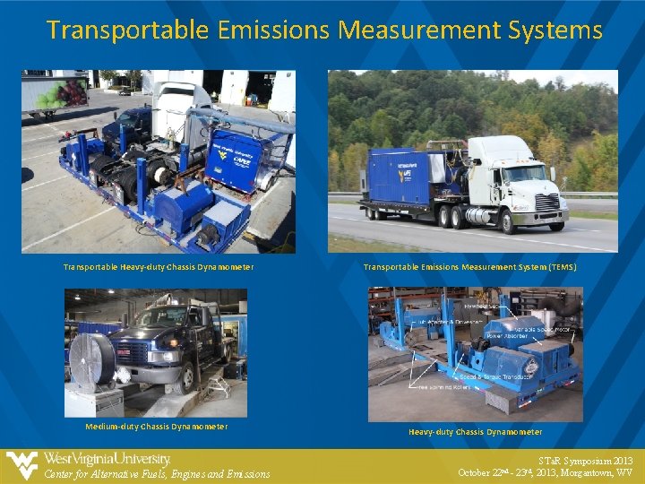 Transportable Emissions Measurement Systems Transportable Heavy-duty Chassis Dynamometer Medium-duty Chassis Dynamometer Center for Alternative Transportable Emissions Measurement Systems Transportable Heavy-duty Chassis Dynamometer Medium-duty Chassis Dynamometer Center for Alternative