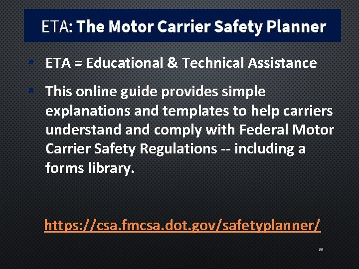 § ETA = Educational & Technical Assistance § This online guide provides simple explanations