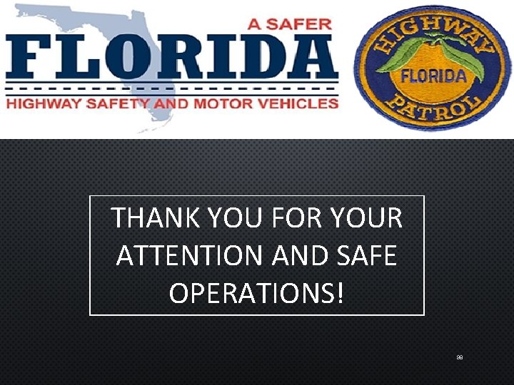 THANK YOU FOR YOUR ATTENTION AND SAFE OPERATIONS! 98 