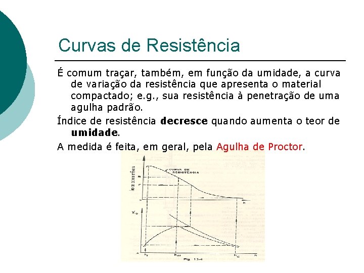 Curvas de Resistência É comum traçar, também, em função da umidade, a curva de Curvas de Resistência É comum traçar, também, em função da umidade, a curva de