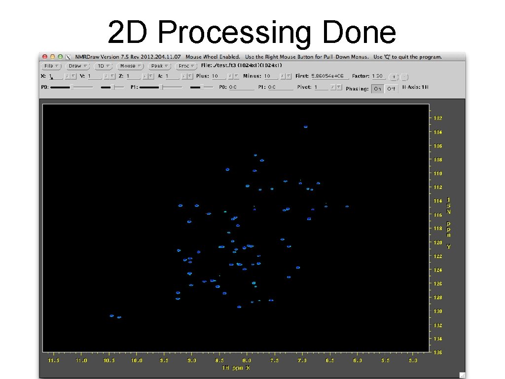 2 D Processing Done 2 D Processing Done