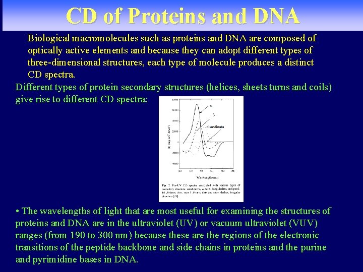 CD of Proteins and DNA Biological macromolecules such as proteins and DNA are composed CD of Proteins and DNA Biological macromolecules such as proteins and DNA are composed
