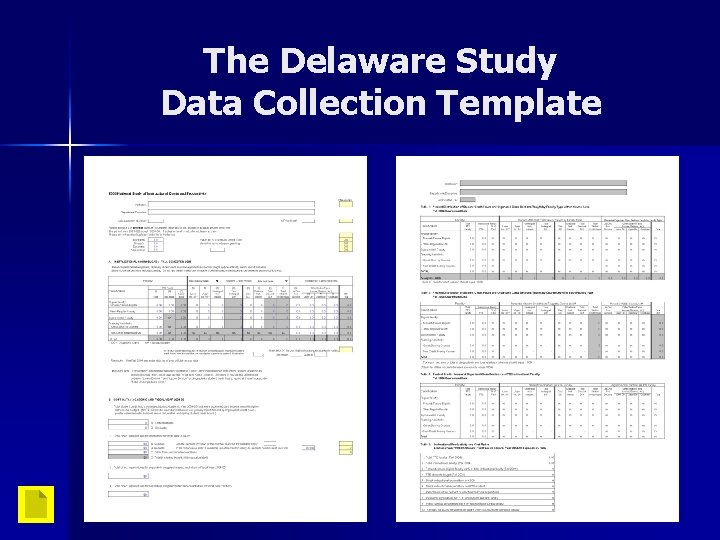 The Delaware Study Data Collection Template 