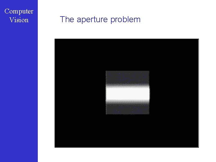 Computer Vision The aperture problem 