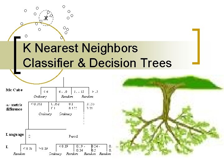 X K Nearest Neighbors Classifier & Decision Trees 1 