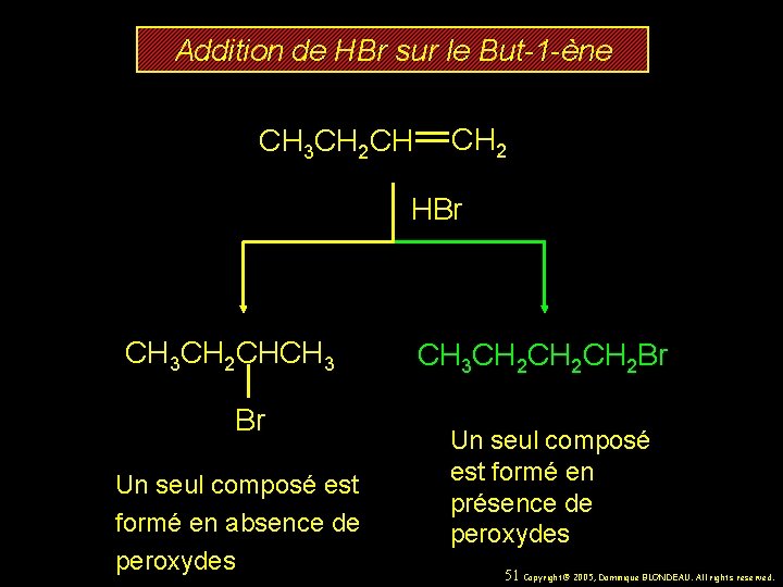 Addition de HBr sur le But-1 -ène CH 3 CH 2 CH CH 2