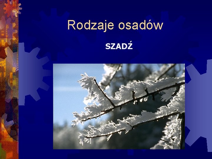 Rodzaje osadów SZADŹ 