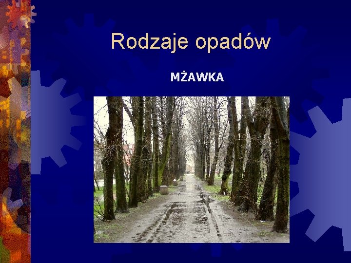 Rodzaje opadów MŻAWKA 