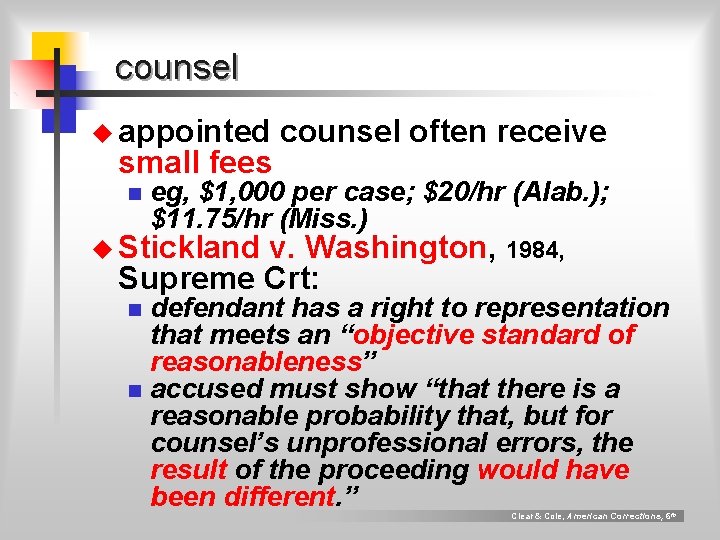 counsel u appointed small fees n counsel often receive eg, $1, 000 per case;