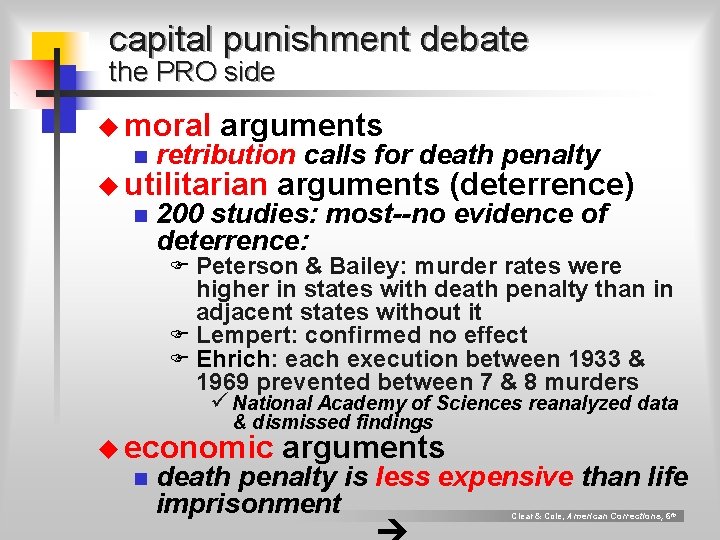 capital punishment debate the PRO side u moral arguments n retribution calls for death