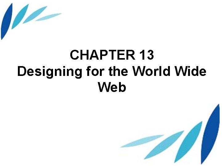 CHAPTER 13 Designing for the World Wide Web 