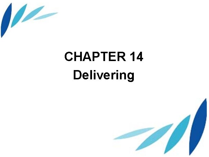 CHAPTER 14 Delivering 